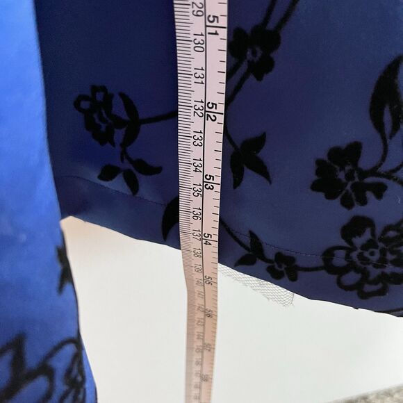VTG Betsy & Adam by Jas Lene Maxi Dress Sz M Blue Black Velvet Foral Y2K Fairy - Picture 9 of 10